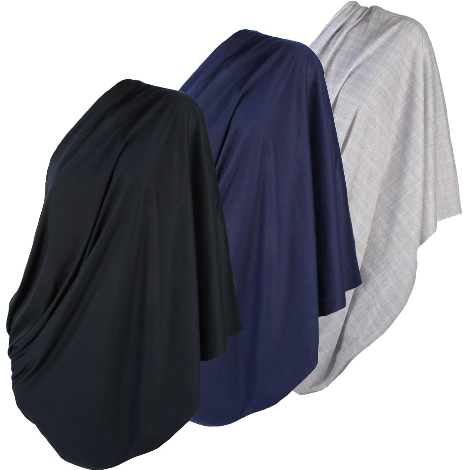 (2Pk Grey/Navy) - 2Pk LK Baby Infinity Nursing Scarf Breastfeeding Cover Ultra Soft (Grey/Navy)