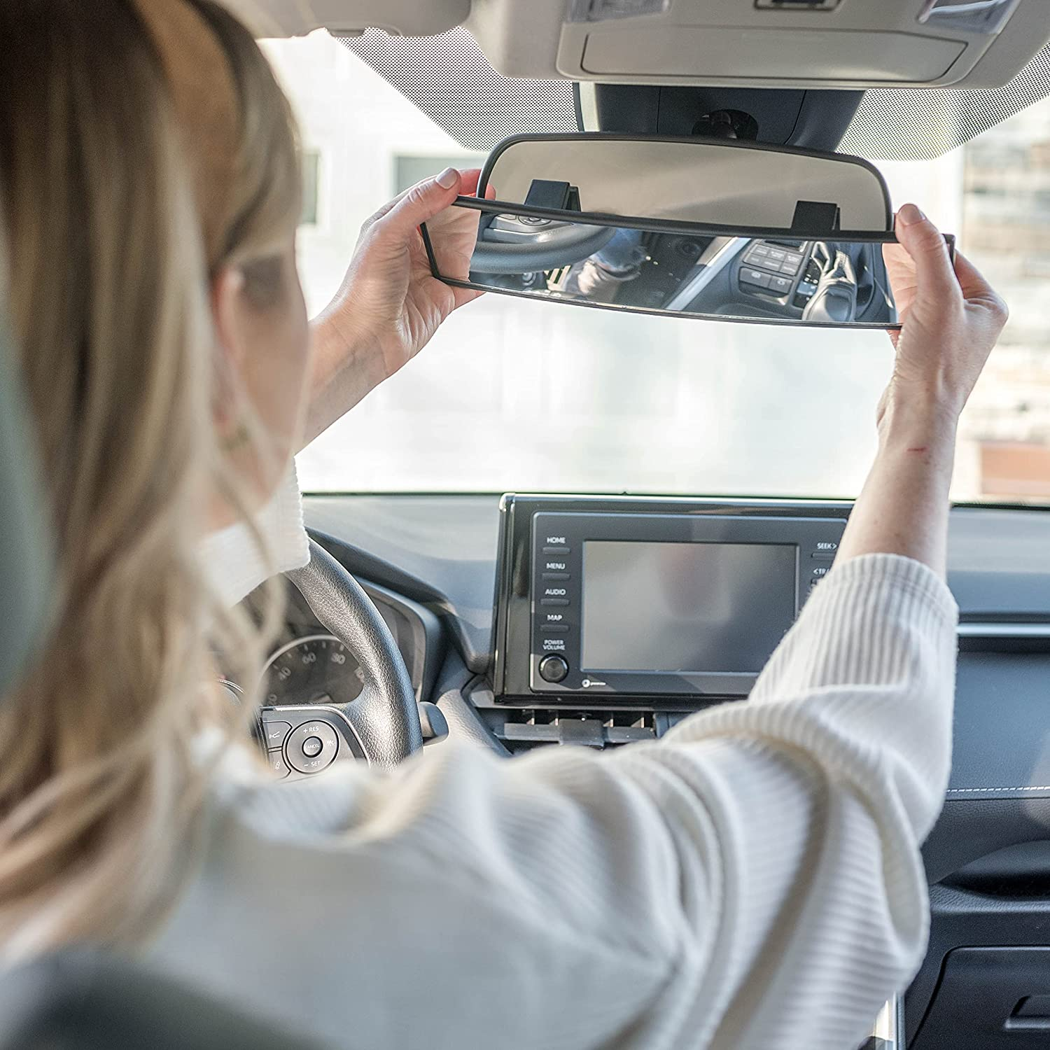 Verivue Universal Panoramic 12-Inch Rear View Mirror, Anti-Glare Wide Angle Car Mirror, Rearview Mirrors Accessory for Baby Rear-Facing, Clear Panoramic Convex Mirrors for Cars and Suvs image number 1