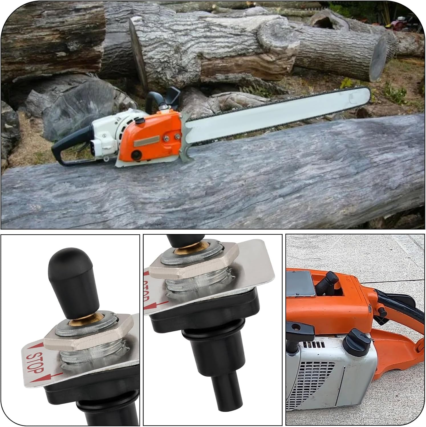 2Pcs Cut-Off Saw Engine Stop Switch 1121-430-0200 Replacement Part 1110-430-0202 Engine Rocker Switch Compatible with Stihl 030 031 032 041 041Av 045 051 056 075 image number 5