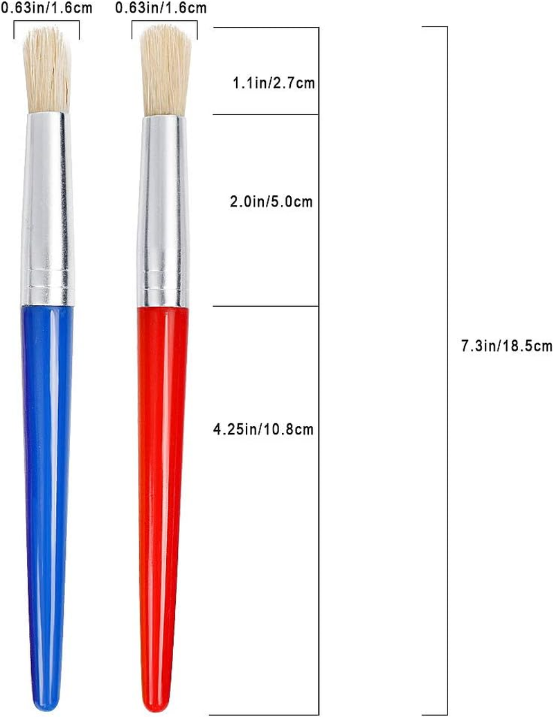 JCF Kids Paint Brushes,4 PCS Painting Brushes Set Flat Tip with Plastic Handle and Hog Bristles Painting Brushes,Multi Color Paint Brushes for Kids Beginners Art Supplies image number 4