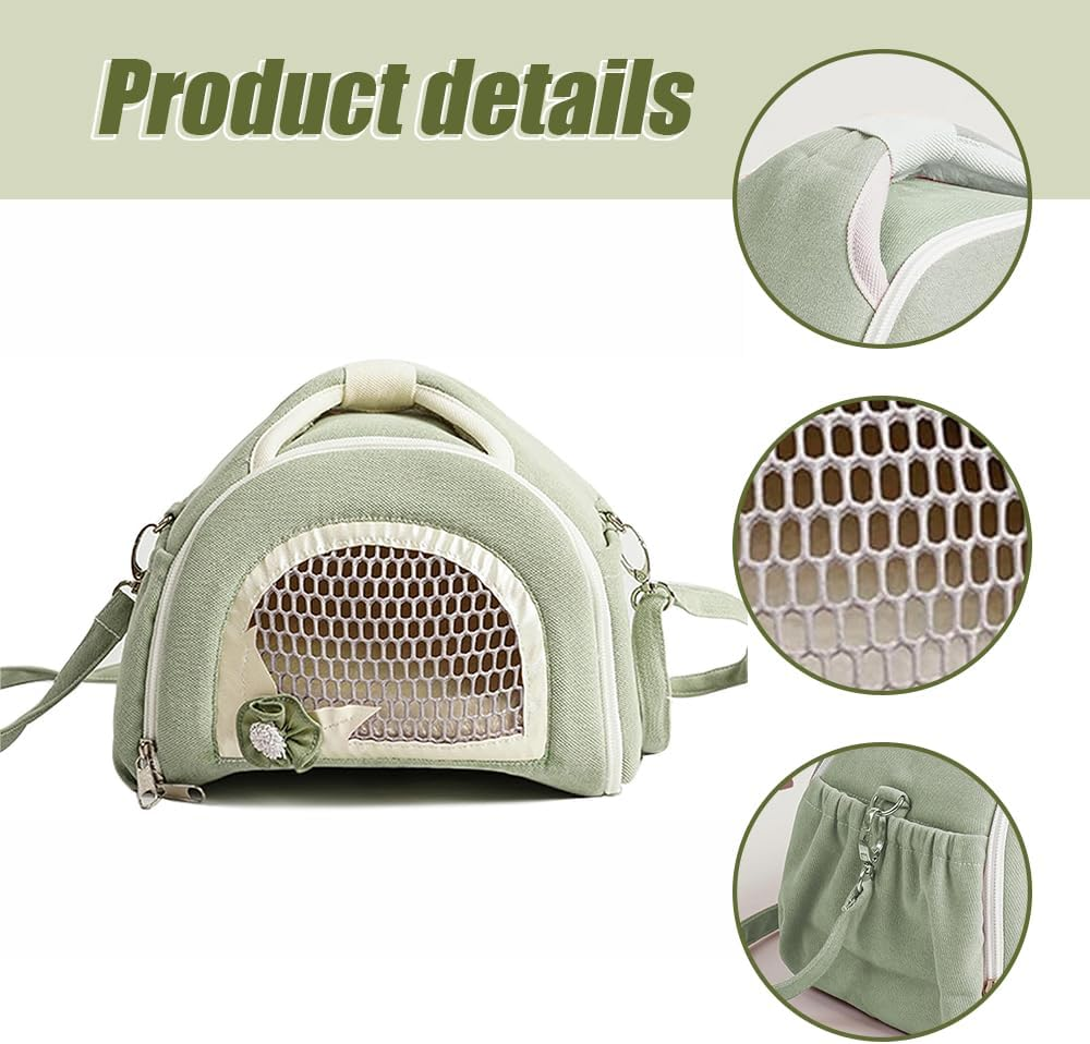 Small Animal Travel Bag,Guinea Pig Carrier,Hamster Carrier Bag,Animal Case,Breathable Animal Space,For Chinchilla Hamster Bird Bunny Hedgehog Sugar Glider Gerbil Ect. image number 6