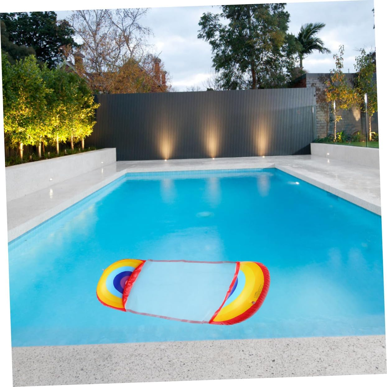 Summer Floating Mat Inflatable Pool Bed Swimming Float Ring Easy to Store Cartoon Rainbow Design image number 6