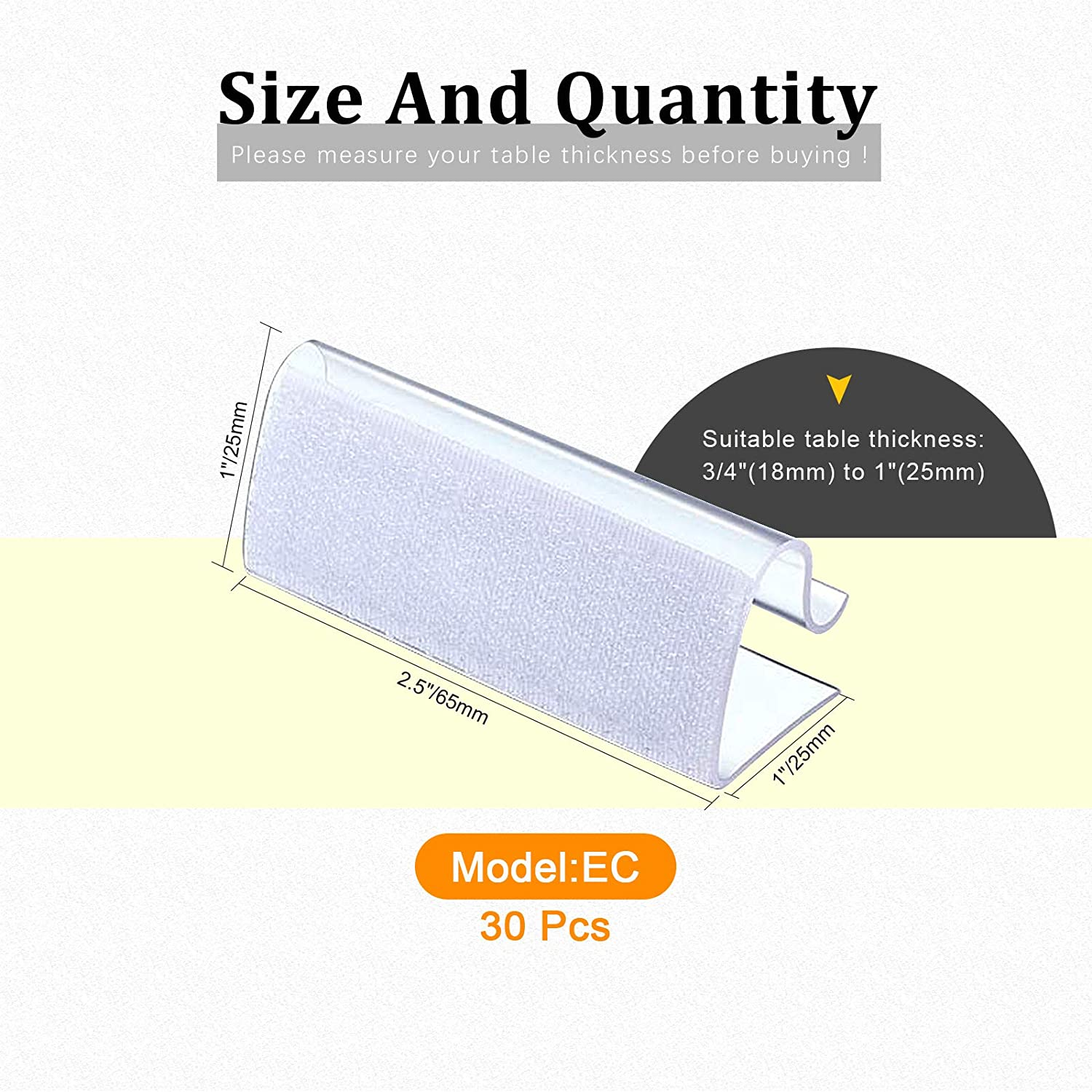 Table Skirting Clips - 30 Pcs, 3/4 Inch - 1 Inch, Hook and Loop, Indoor/Outdoor, Wedding, Party, Picnic, Banquet image number 3