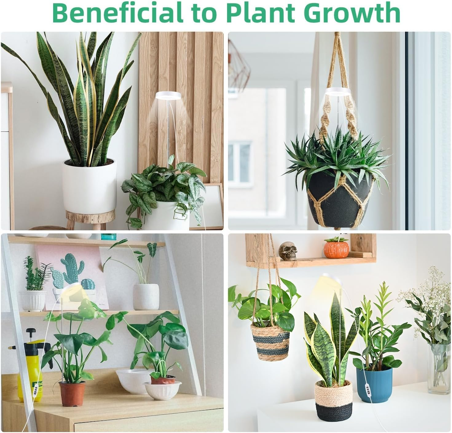 Plant Grow Light, 48 Leds Full Spectrum LED Plant Light for Indoor Plants, Height Adjustable, Auto On/Off Timer 3/9/12H Growing Lamp with 9 Dimmable Brightness (1 Pack) image number 5