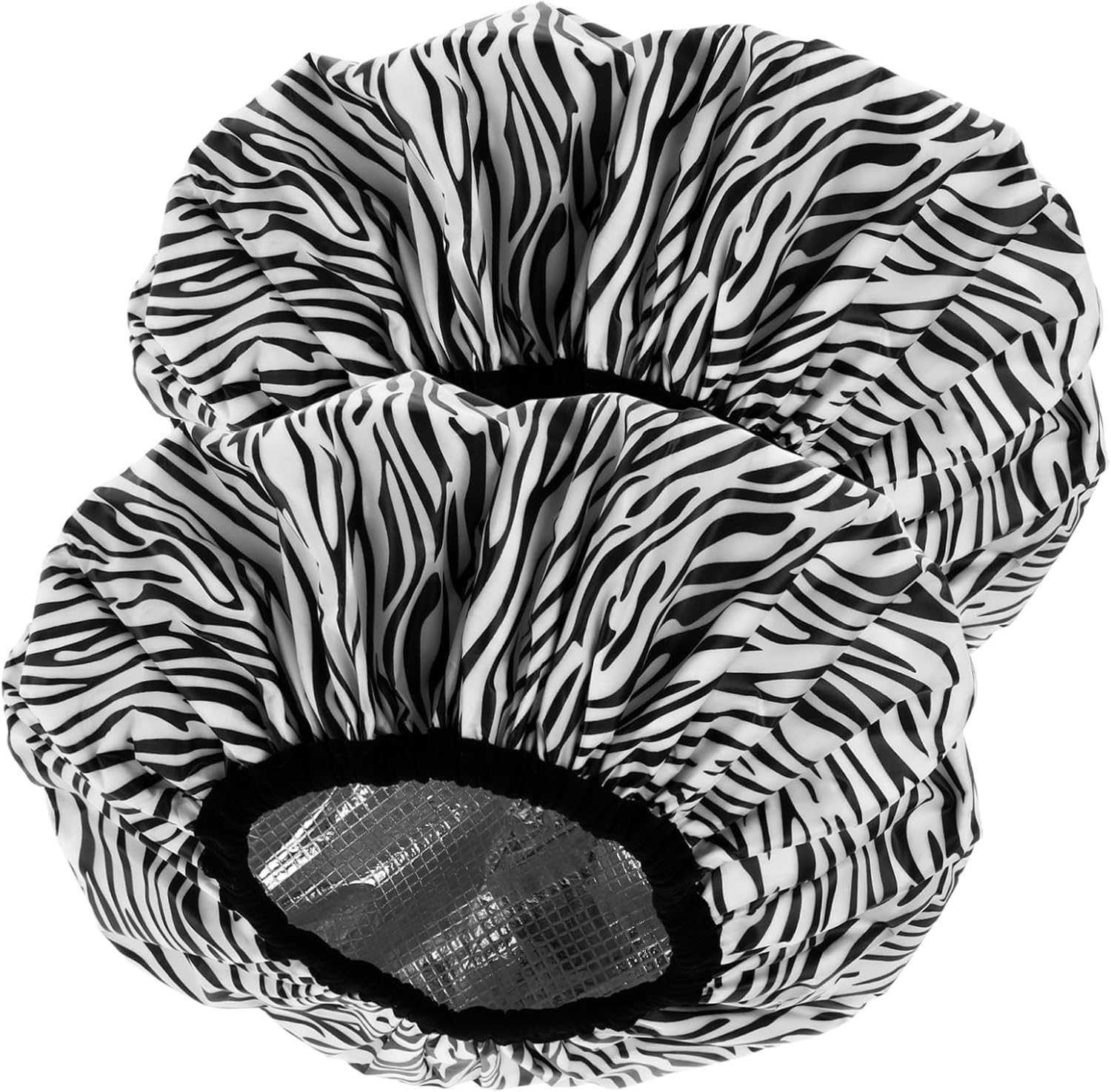 2Pcs Tin Foil Hair Coloring Caps Double-Layer Thermal Hair Oil Treatment Caps Waterproof Anti-Static Women Salon image number 2