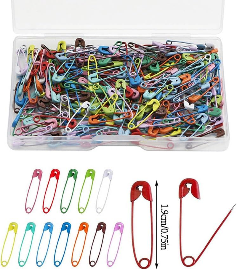 750Pcs Safety Pins, Betterjonny Colored Nickel Plated Steel Safety Pins 19Mm Small Metal Safety Pins with Storage Box for Craft,Jewelry Making,Sewing image number 1