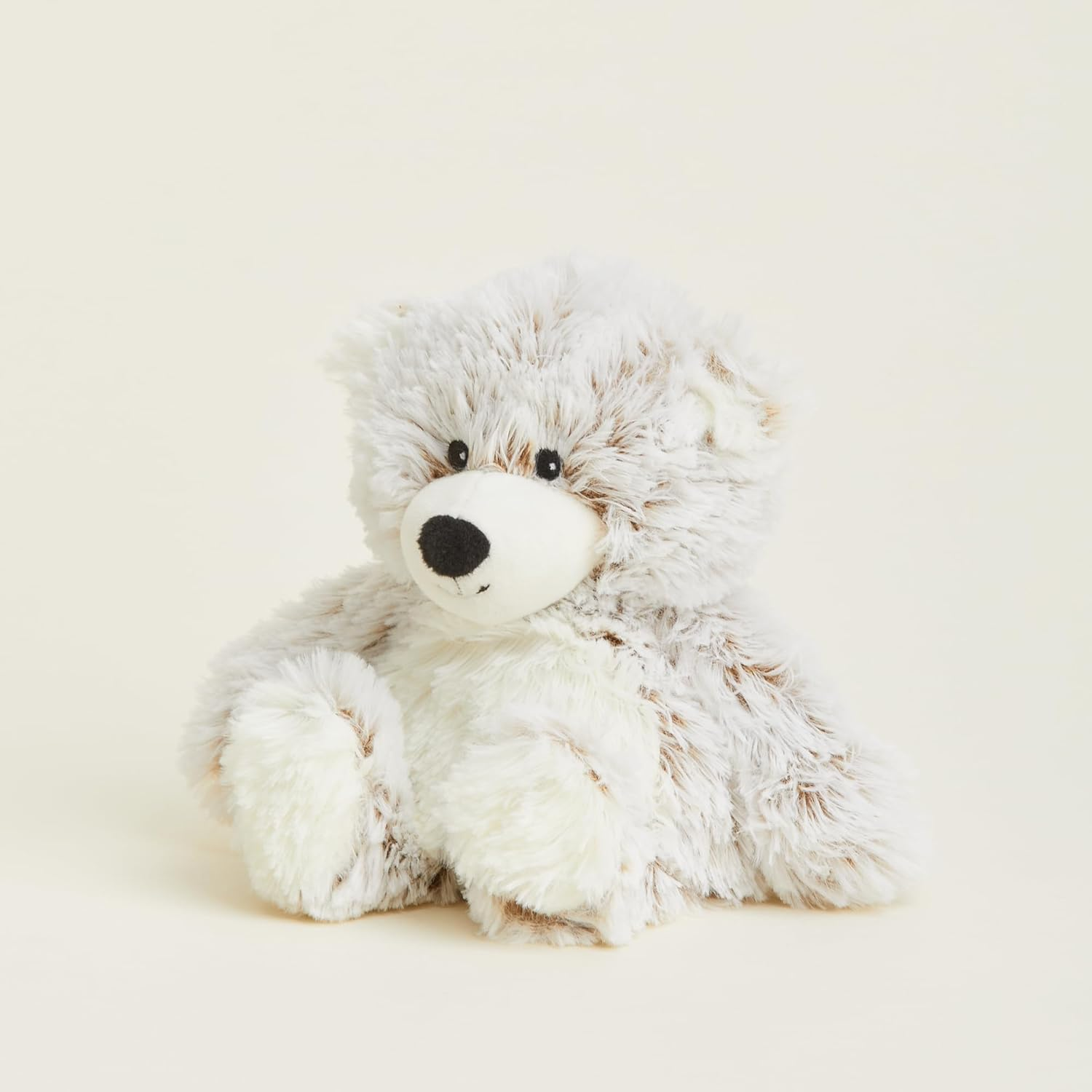 Warmies Marshmallow Bear Wheat Bag Microwavable, Weighted Teddy Bear for Anxiety with French Lavander, Fully Heatable Heat Pad Junior Size, Hot or Cold Plush Cuddly Toy