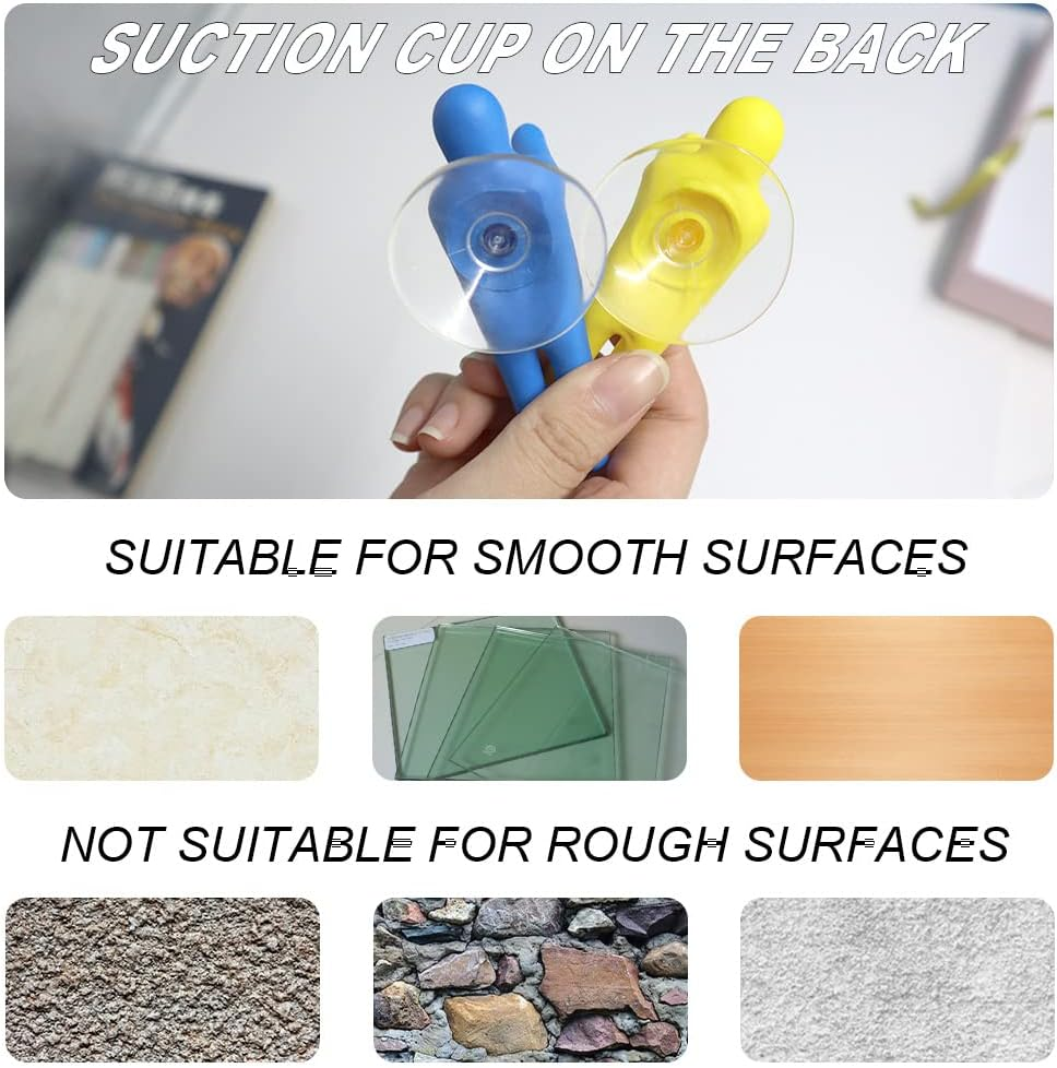 6 Pieces Toothbrush Holder with Suction Cup, Colorful People Toothbrush Holder, Suction Cup Hooks, Wall Mounted Colorful Toothbrush Holder for Shower Bathroom