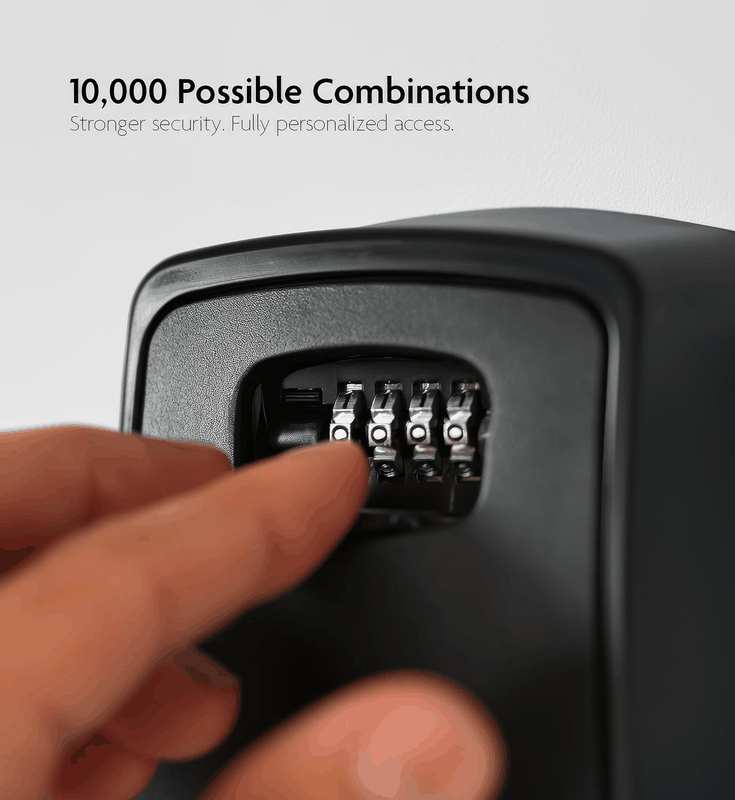 Iron Lock&reg; - XXL Key Lock Box Wall Mount for Keys 4 Digit Combination with Resettable Code with a B Switch Extra Large Lockbox Indoor Outdoor Waterproof Big Key Lock Box House Spare Keys Hide a Key image number 2