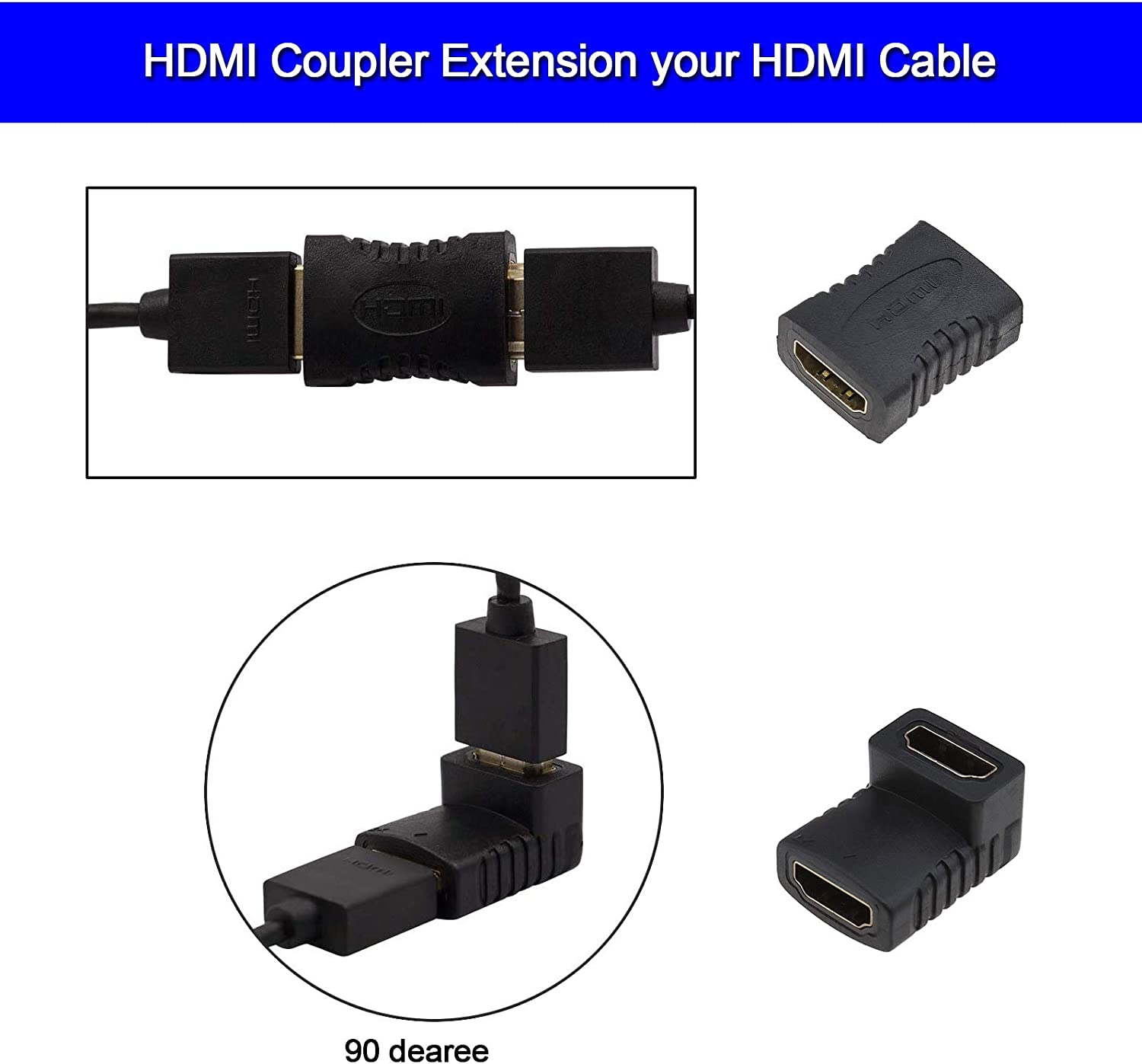 Emsea 10Pcs HDMI Adapter Kit, HDMI to Mini Hdmi/Micro HDMI Female Male Gold-Plated Interface Converter image number 3