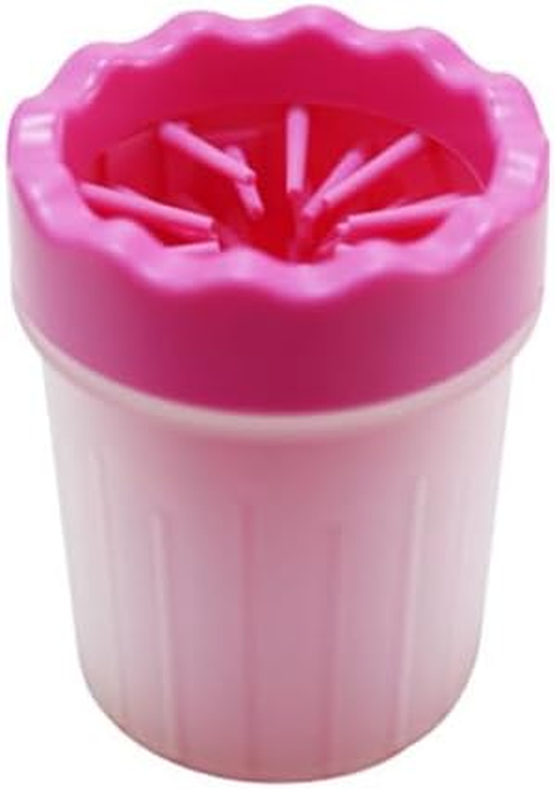 DOG PAW CLEANER, Portable Pet Cleaning 360&deg; Silicone Washer Cup, Medium Size for Small and Medium Breed Cats and Dogs! (PINK) image number 2