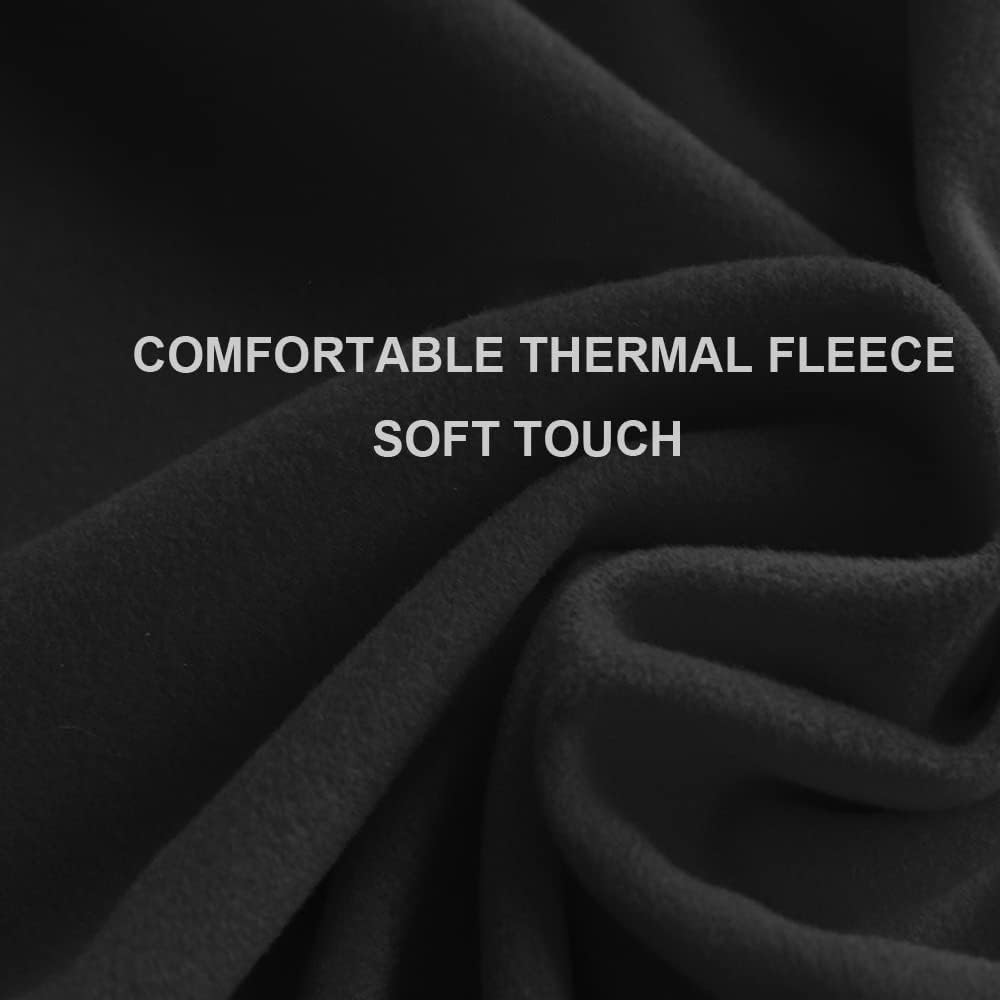 Cold Weather Balaclava Ski Mask with Thermal Fleece inside for Men Windproof Thermal Winter Scarf Mask Women Neck Warmer Hood Black image number 3