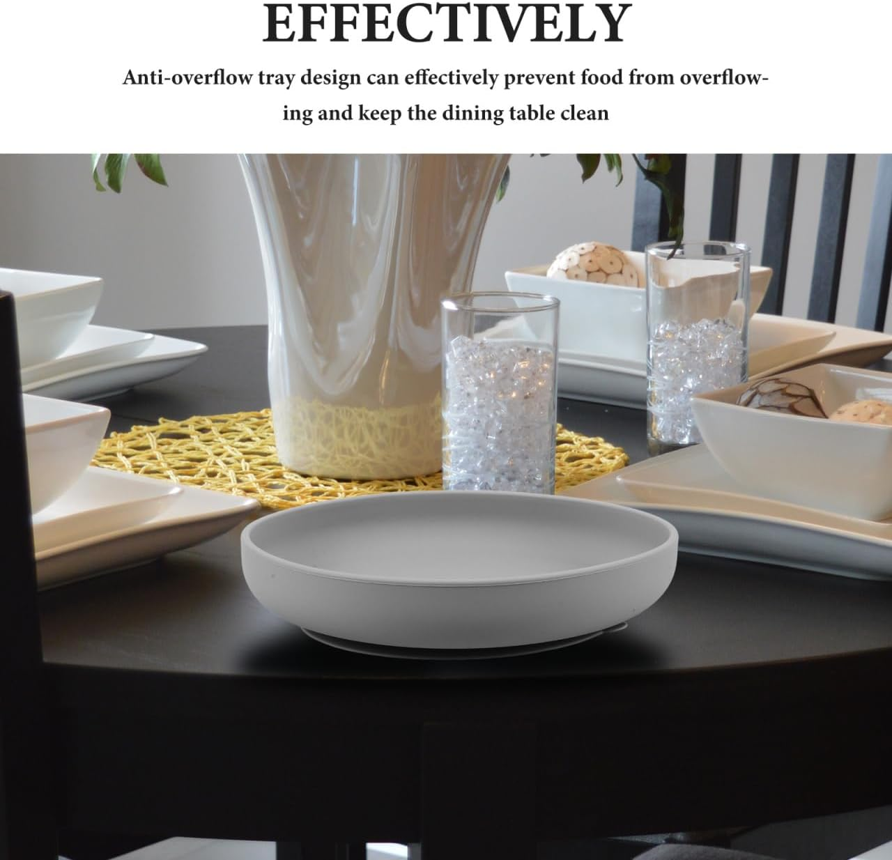 Healeved Anti-Spill Scoop Plate,Scoop Bowl with Suction Base Non-Slip Dish Adaptive Self Feeding Dinnerware for Disabled Handicapped Elderly Adults,Eating Utensils for Elderly Patients,Antishake Plate image number 2