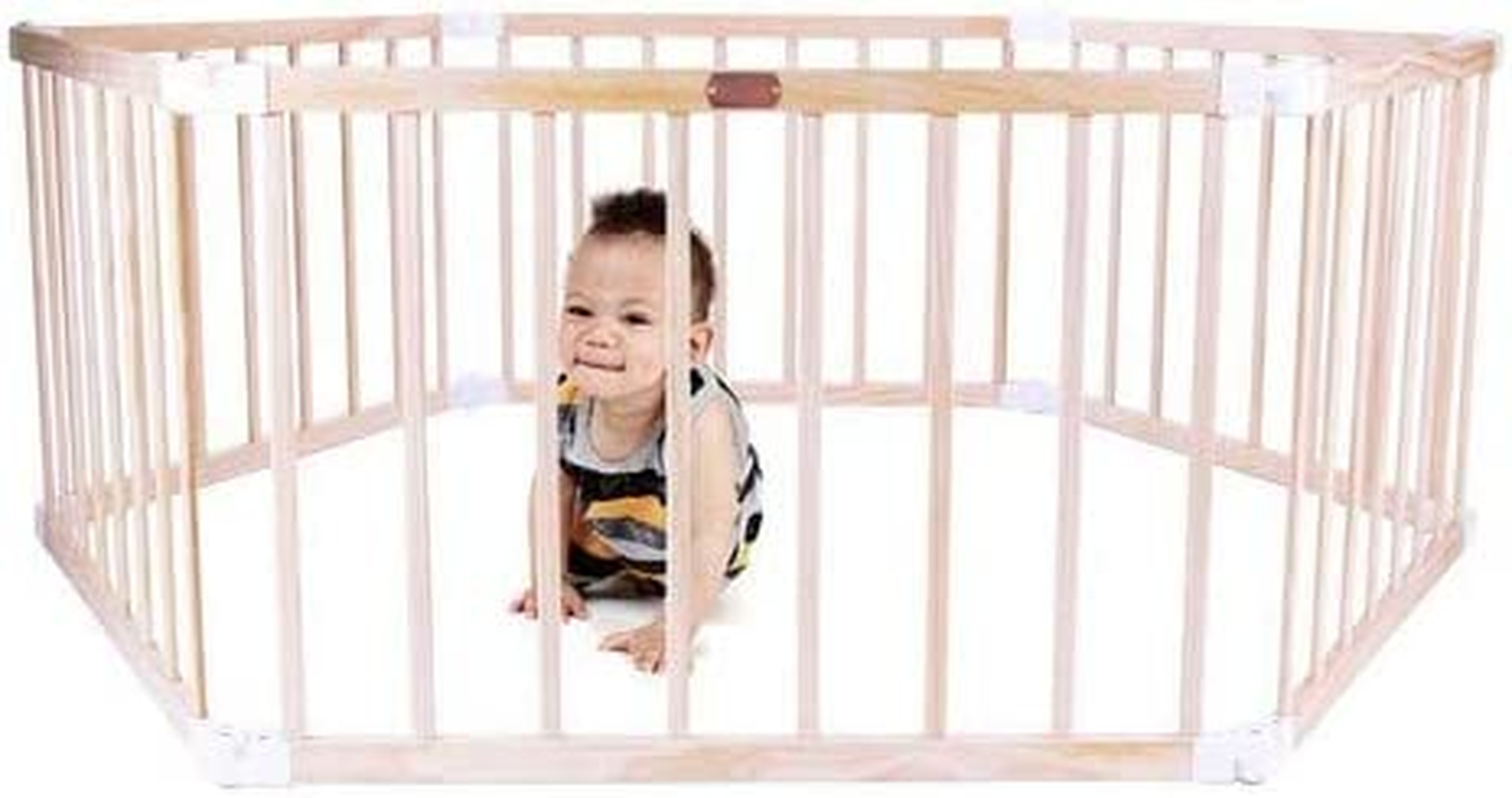 Little Boss Timber Playpen Hexagonal, Natural image number 2