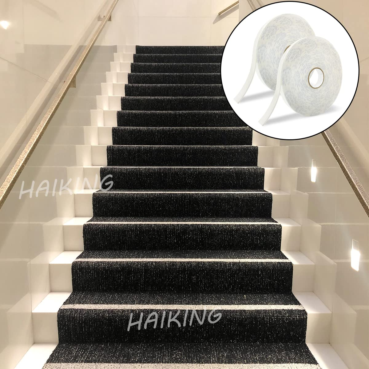 Double Sided Tapes, 2 Rolls White Foam Tape for Home, Office, Wall, Art Crafts DIY (Each Roll Is 1.5Cm/0.59In Wide and 10M/32.8Ft Long) image number 4