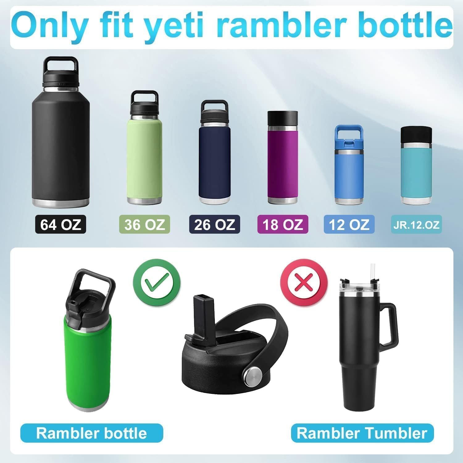 Straws Set Fit for Yeti Rambler Bottle, Including 4Pcs Replacement Straws and 2Pc Cleaning Brush, 9.6 Inch Length Drinking Straws Reusable Replacement Straws image number 2