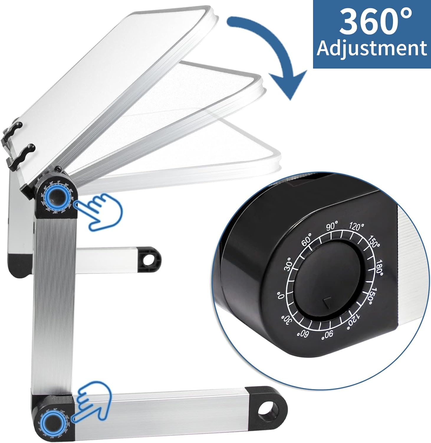 Adjustable Book Stand, Height and Angle Adjustable Ergonomic Book Holder with Page Paper Clips for Big Heavy Textbooks Music Books Tablet Cook Recipe Durable Lightweight Aluminum Book Holder Foldable image number 4