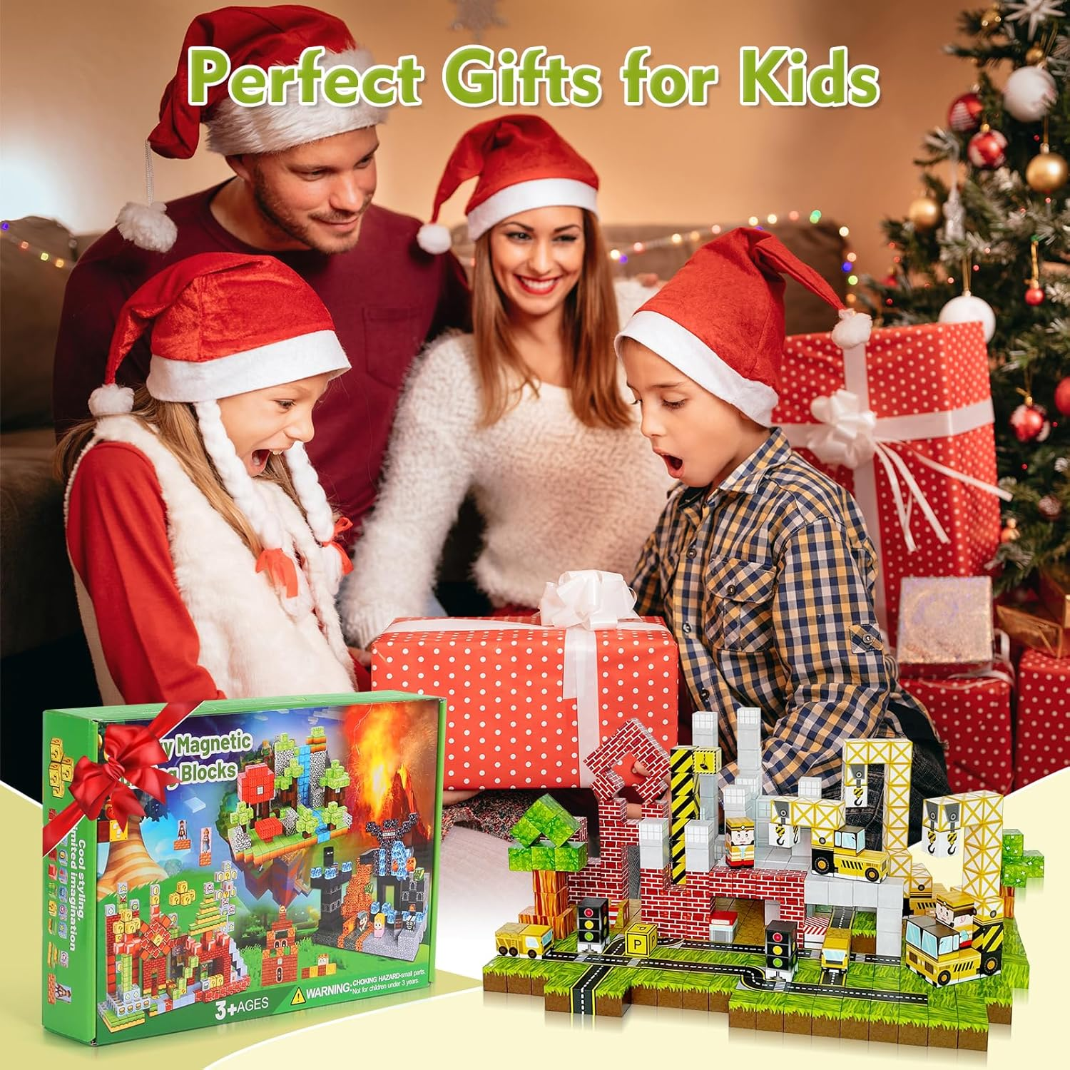 200PCS Magnetic Blocks, Magnetic Building Blocks Toddler Toys, Magnetics Tiles Portal Set, STEM Sensory for 3+ Year Old Boys&Girls, Toddler Creative Learning Toys, Creative Kids Games Set image number 4