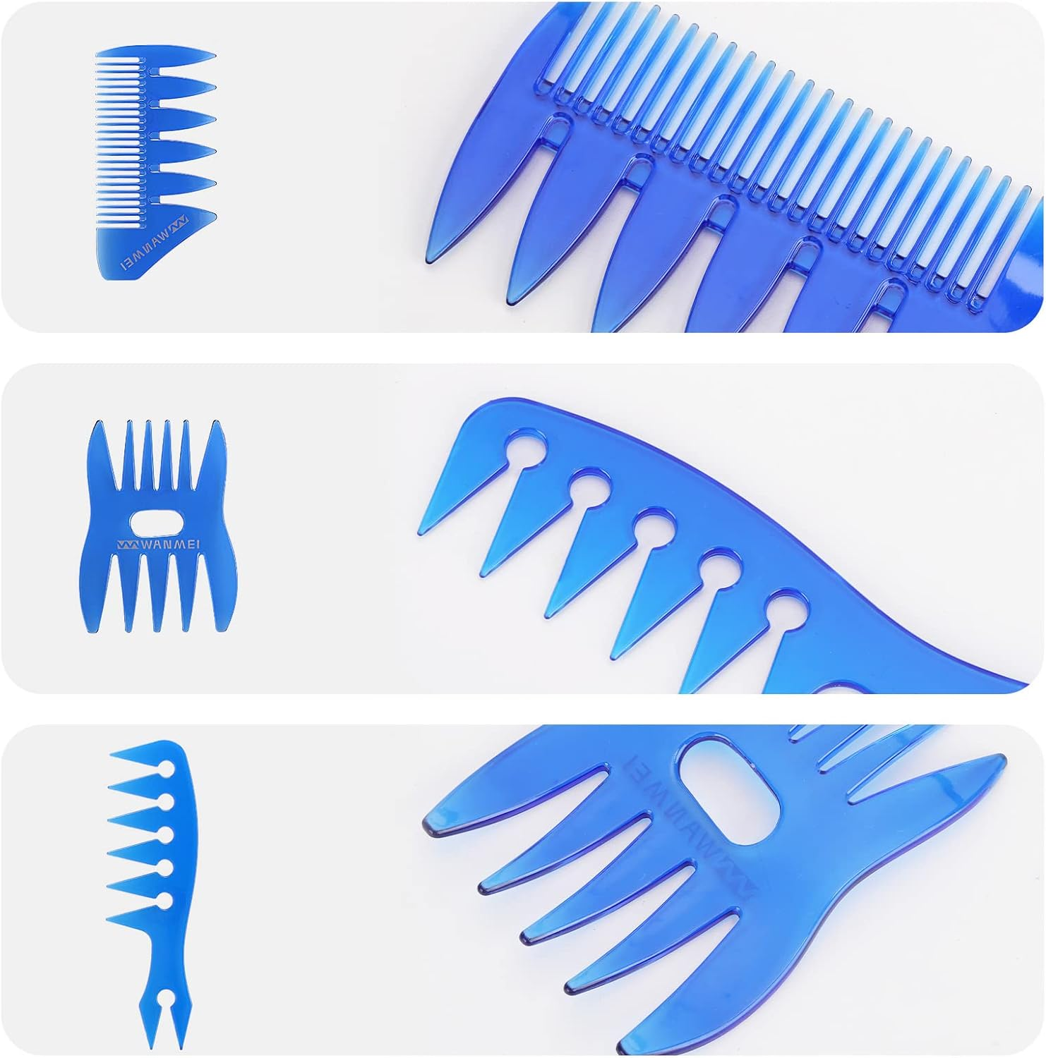 Tbestmax 6 Pcs Hair Comb Styling Set Tail Combs Afro Pick Pik Brushes African American Hair Brush Barber Blue image number 1