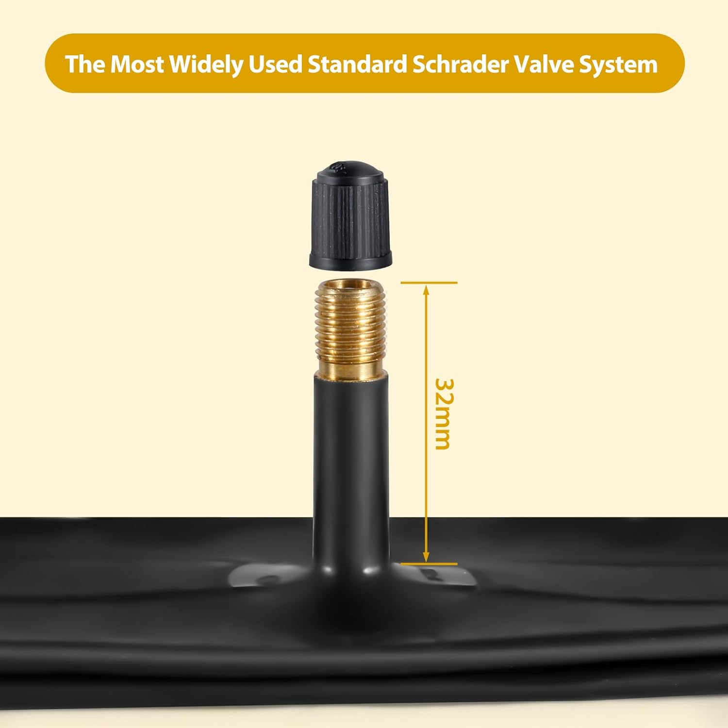 2 Pack 16 Inch Bike Tube Av32Mm Schrader Valve, Bicycle Tube with 2 Tire Levers Fit 16 X 1.75/1.9/1.95/2.0/2.1/2.125, Butyl Rubber Inner Tube for Kids/Mountain/Mtb Bike image number 1