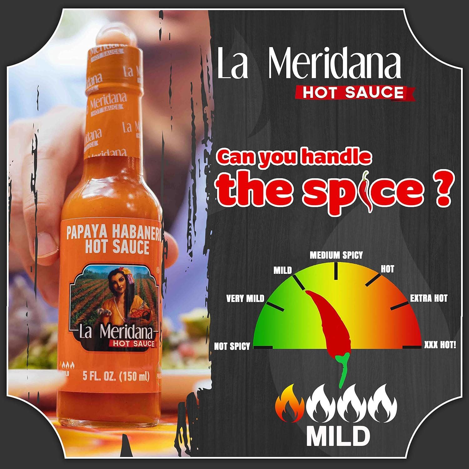 La Meridana Papaya Habanero Hot Sauce 150 Ml