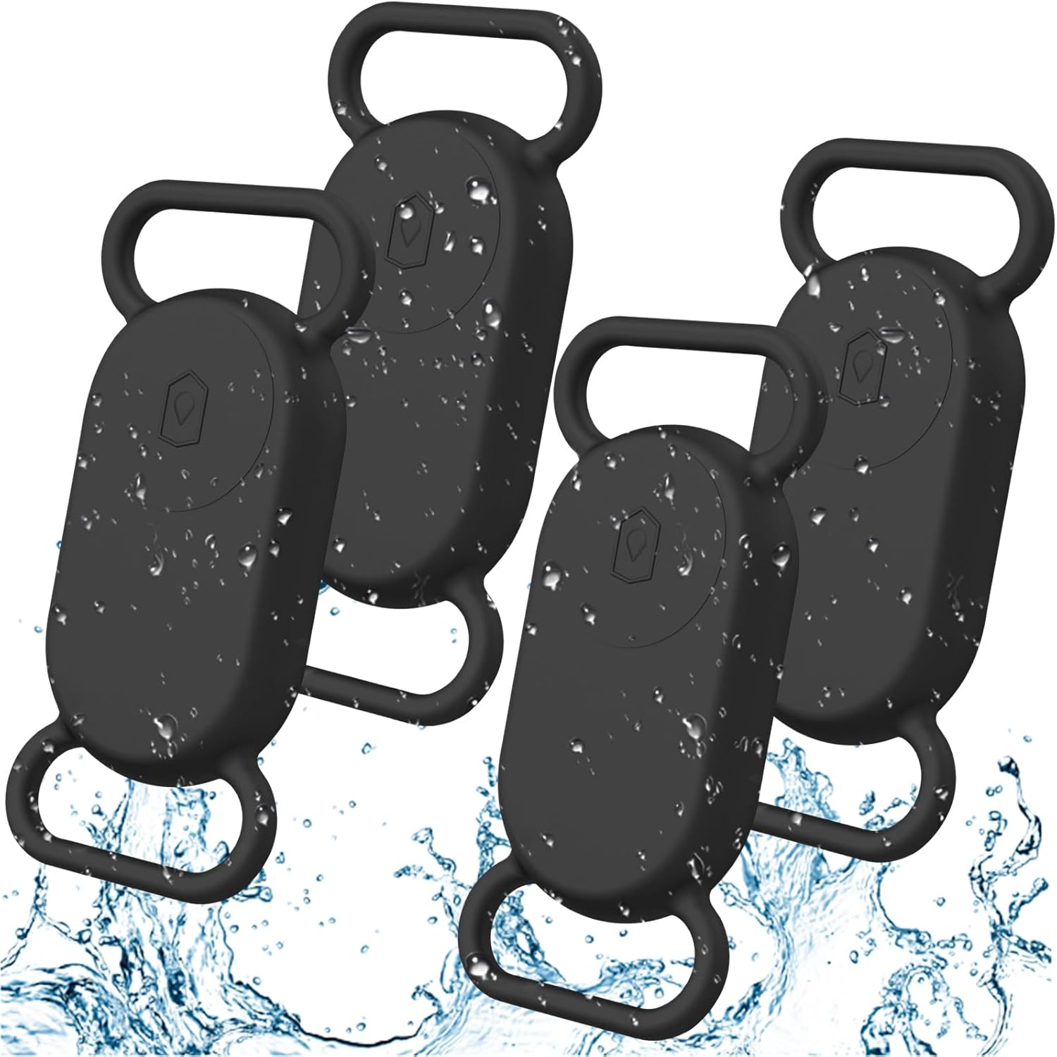 4 Pack Waterproof Dog Collar Holders for Samsung Galaxy Smarttag2, Kiewhay Silicone GPS Tracker Hidden Anti-Lost Case for Smart Tag2 for Pet Dog Cat Collars (4*Black) image number 4