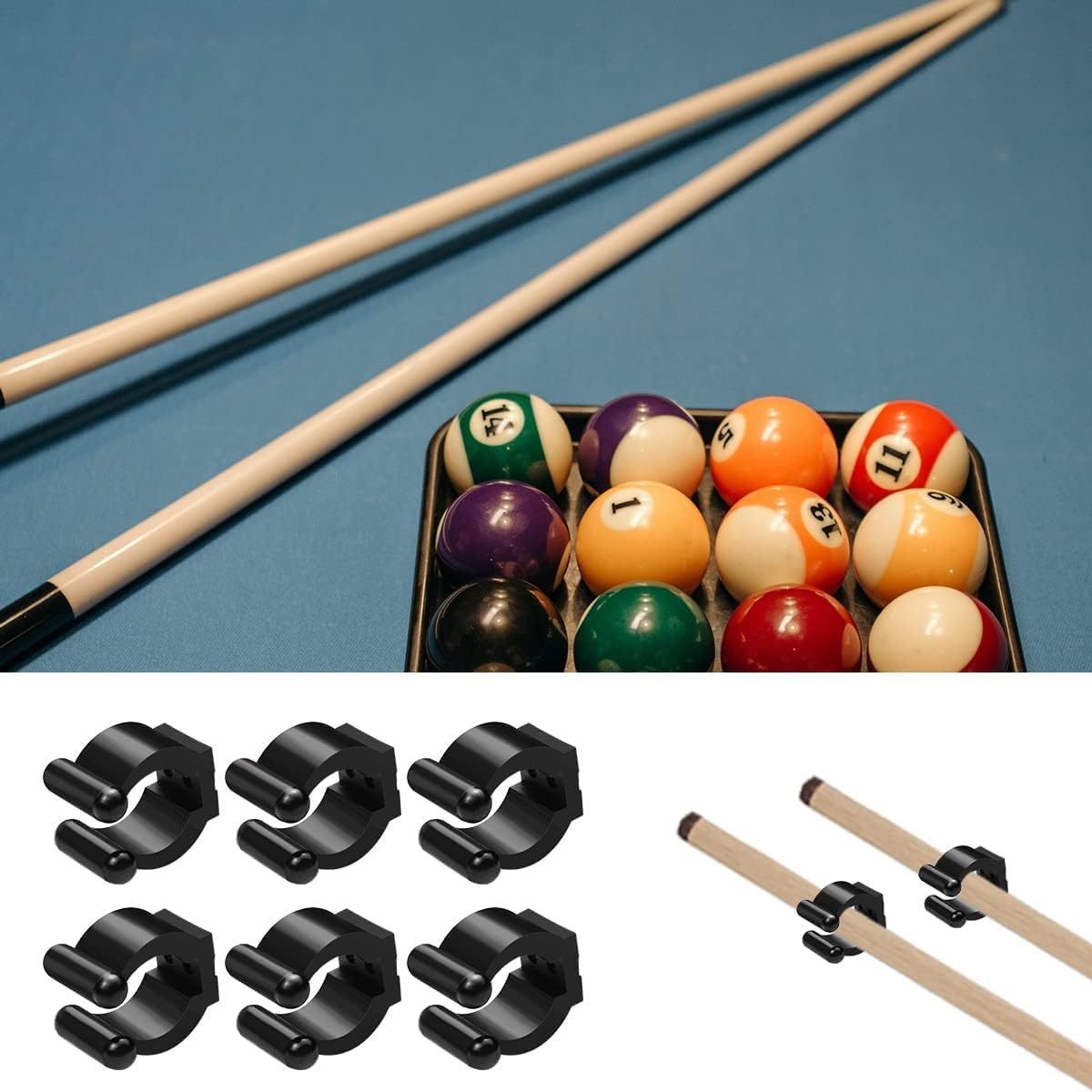 WADY Fishing Pole Rod Holder Clips - 20 Pieces Rubber Clips for Fishing Rods, Billiards and Snooker Cues image number 6