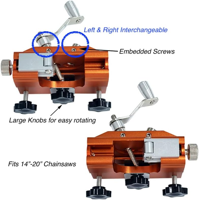 Hand Cranked Chainsaw Sharpener, Portable Chainsaw Sharpening Jig, Chainsaw Chain Sharpener with 5 Grinding Bits for 14&rdquo;-20&rdquo; Chainsaws, Chain Saw Blade Sharpener image number 1