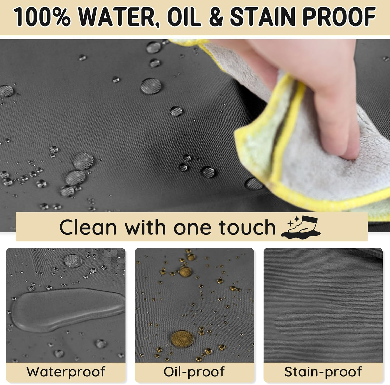 Chef Apron for Men and Women Wash Free Bib Apron with 2 Pockets Water & Oil Proof Adjustable Aprons Professional for Cooking Kitchen Gardening Painting BBQ - Grey image number 2