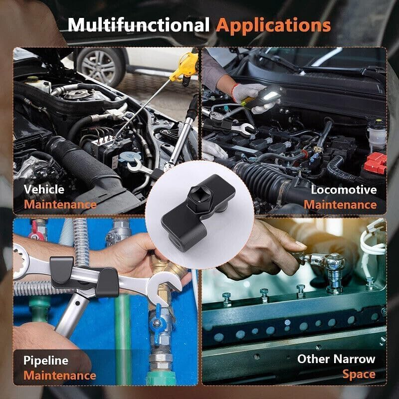 Universal Wrench Extender Adaptor, 1Pc 1/2 Inch Breaker Bar Wrench Extender Mechanics Tool, 8Cm, Black image number 1