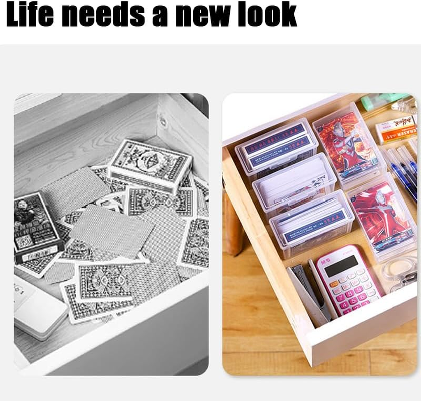 6Pcs Plastic Playing Card Case Holder,Blank Playing Card Case Clear Card Deck Box Snaps Closed,Empty Plastic Storage Box Card Holder Organizer for Bank Card, Business Card, Game Card image number 4
