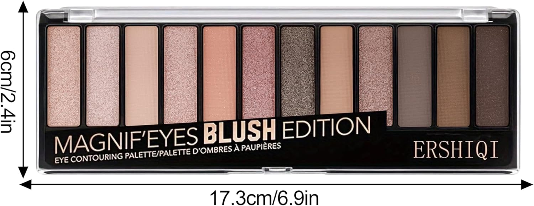 AU12 Colors Matte Shimmer Eyeshadow Palette, Highly Pigmented Eye Shadow Colorful Pearly Glitter Portable Eye Pallet, Waterproof Long Lasting Makeup Palette Cosmetic Neutral