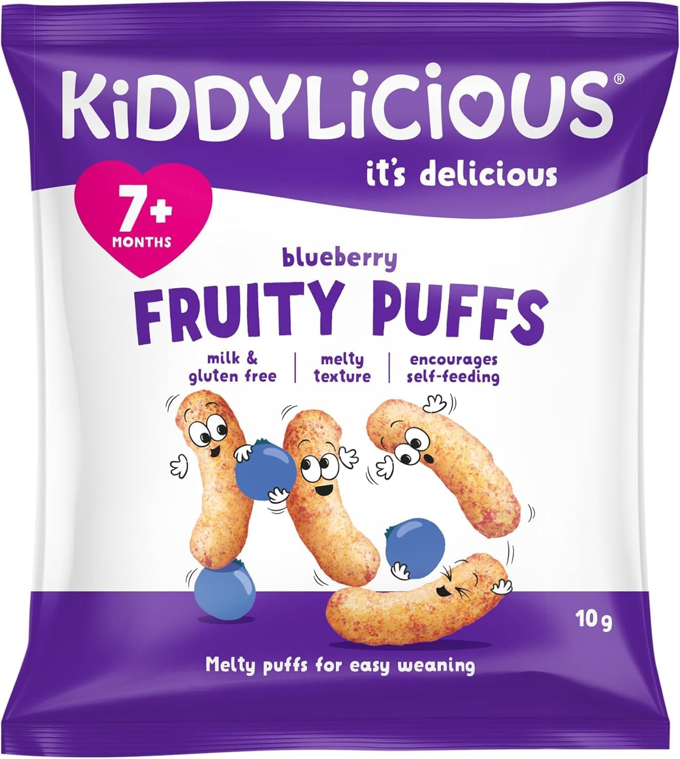 Kiddylicious - Fruity Puffs - Blueberry - Delicious Snacks for Babies - Suitable for 7+ Months - 10G image number 5