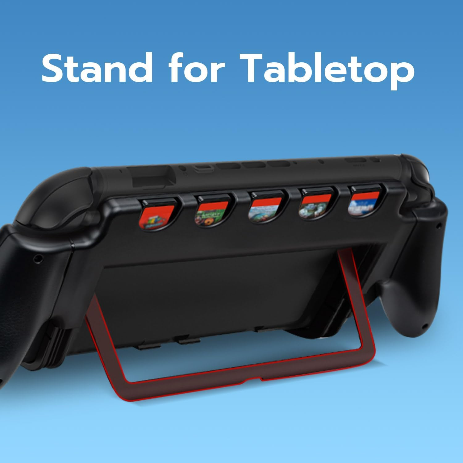 Mcbazel Console Grip for N-Switch 2 with 5 Game Slots Compatible, Ergonomic Grip Hard Shell for Users Who Prefer Handheld Mode, Black image number 4