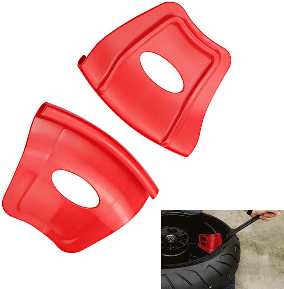 Baceyong Motorcycle Tyre Tire Installation Rim Protectors, ATV Quad Motorcycle Tyre Tire Installation Rim Shields Guards, Red image number 3