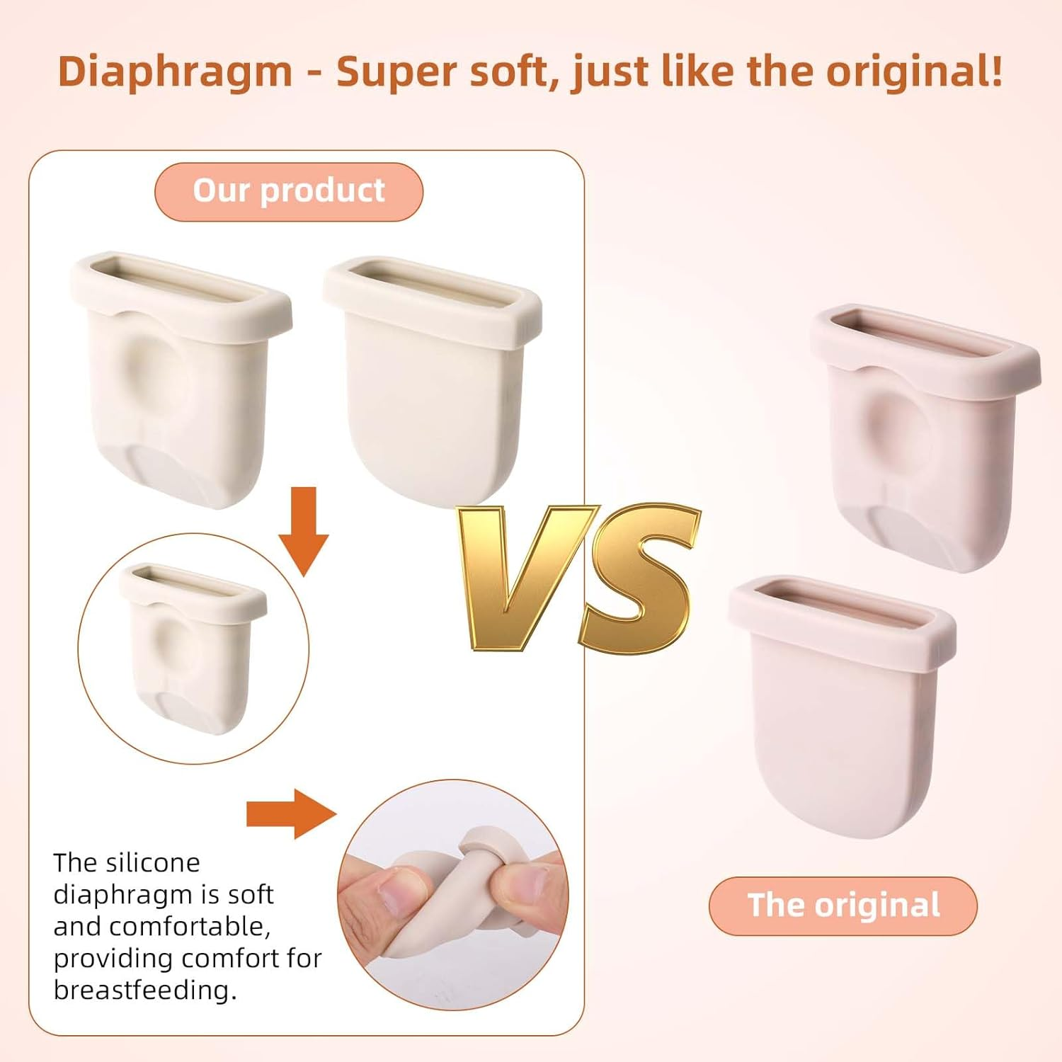 4Pcs Breast Pump Parts for Eufy, Silicone Diaphragms & Duckbill Valves Wearable Breast Pump Replacement Accessories Compatible with Eufy S1 Pro/S1/E10/E20 image number 1