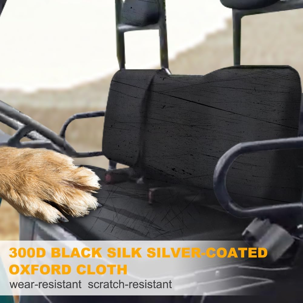 UTV Ranger Seat Covers, Black Waterproof Front Bench Seat Cover Compatible with Polaris Ranger 500/700/800 2002-2008 image number 5