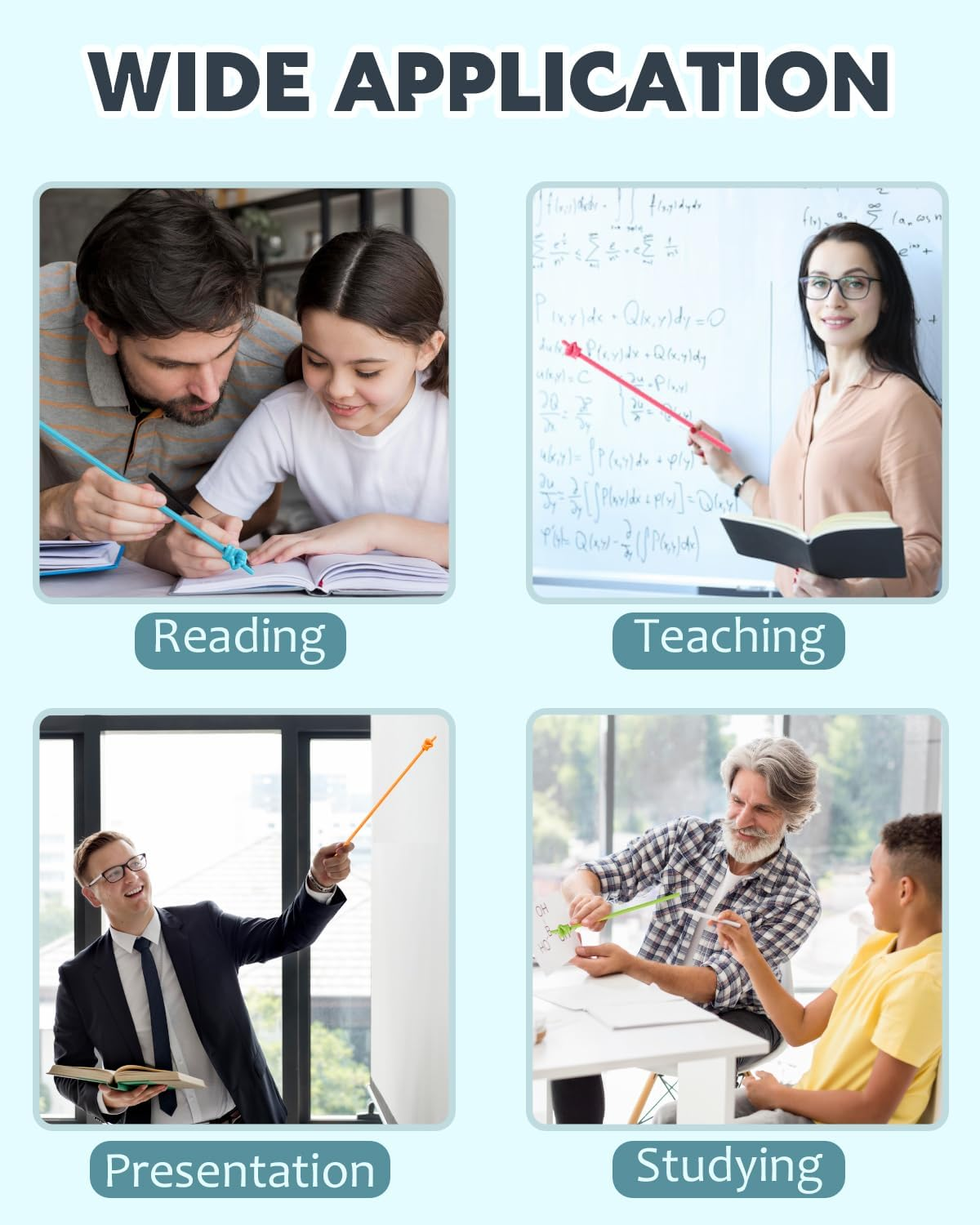 10Pcs Finger Pointer for Classroom, Reading Pointers for Kids, Hand Pointing Stick, Teaching Finger Class Pointer for Teachers, Classroom Teacher Must Haves Supplies Essentials image number 1