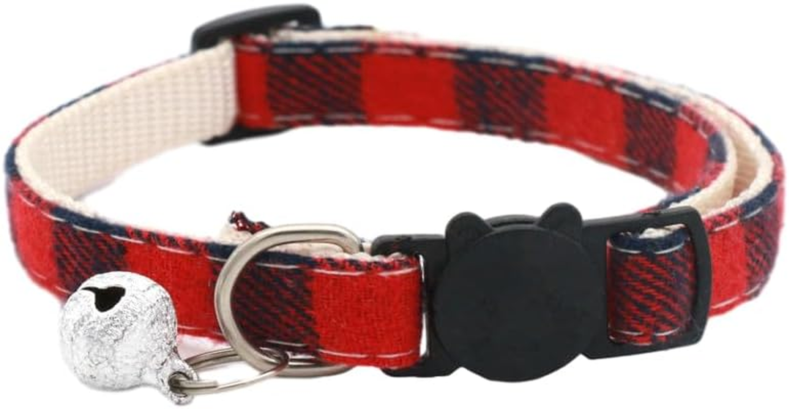 Cat Collar Reflective with Safety Release Breakaway Buckle Kitten Puppy Pet Bell Adjustable Nylon Collar