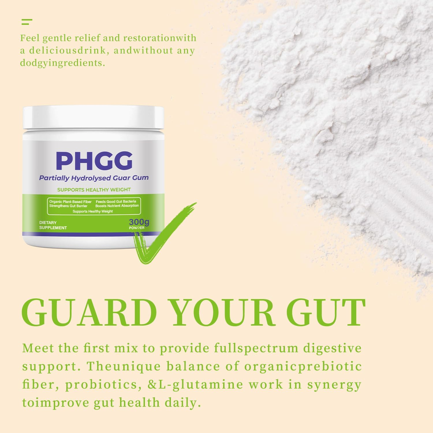 Organic PHGG Prebiotic Powder | Gut Health & Cholesterol Support &ndash; Unflavored Soluble Fiber image number 5