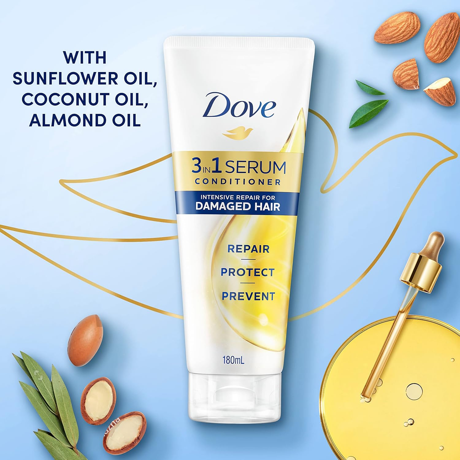 Dove 3In1 Serum Conditioner Intensive Repair 180 ML image number 4