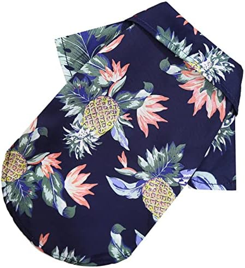 Dog Shirt Summer Dog Clothes Boy Girl Breathable Cool Costume Beach Seaside Sweatshirt for Small Puppy Polo Shirt T-Shirt Pet Outfit (Dark Blue, L) image number 4