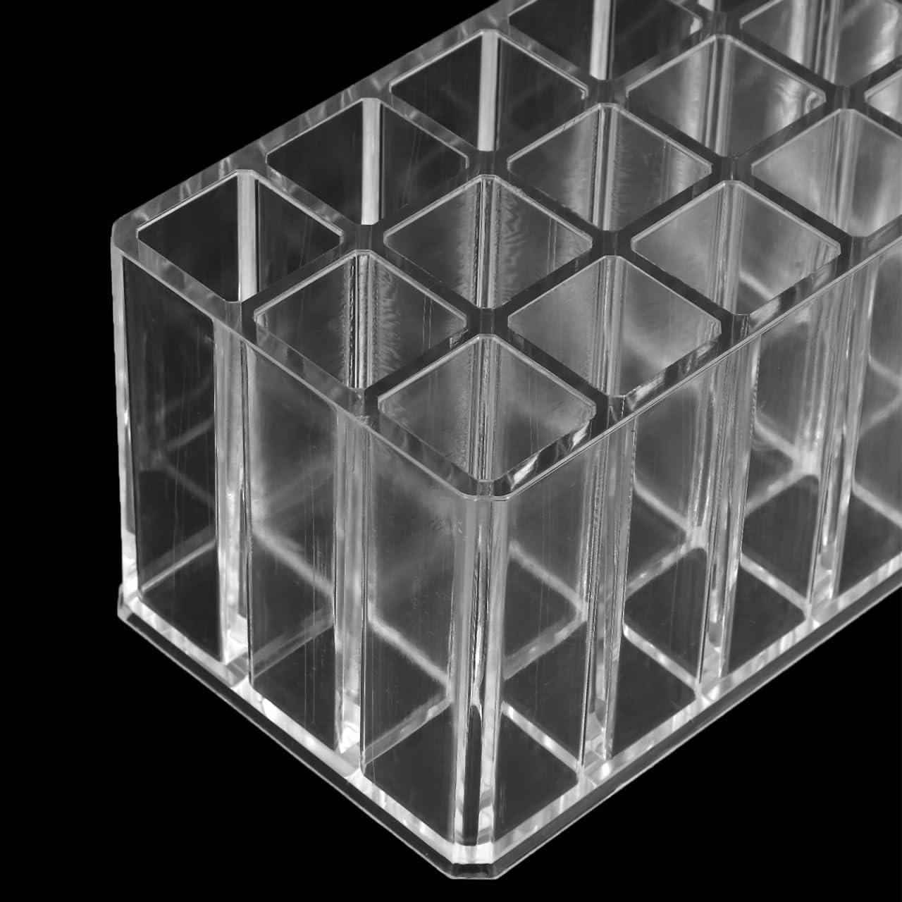 ULTECHNOVO Lipstick Organizer - Grids Lipsticks Holder - Clear Acrylic Lipgloss Organizer and Storage Display Case for Lip Gloss