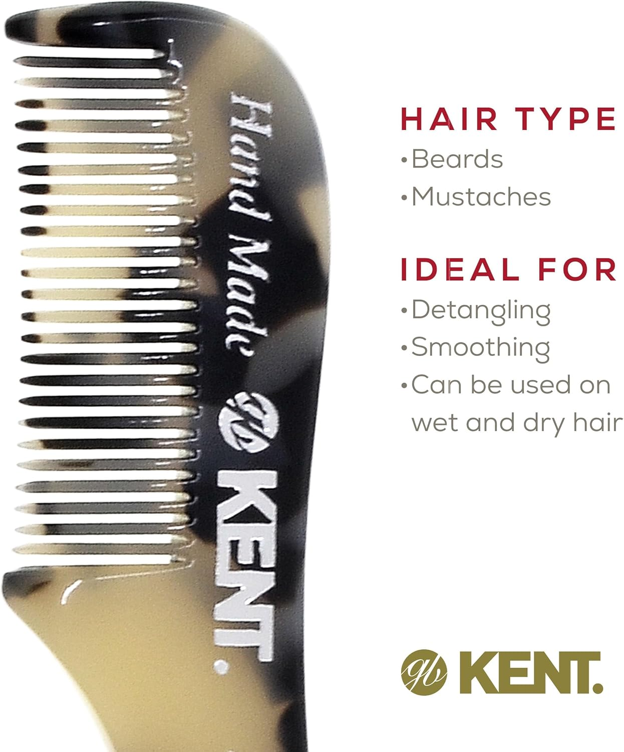 Kent Pocket Comb Set for Men - Beard & Mustache Comb Kit for Travel & Home Grooming image number 6