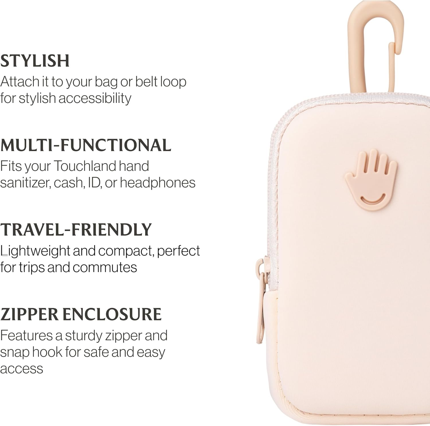 Touchland Touchette and Pouch, Blush Pink, 1 Count (Pack of 1), Touchette image number 3