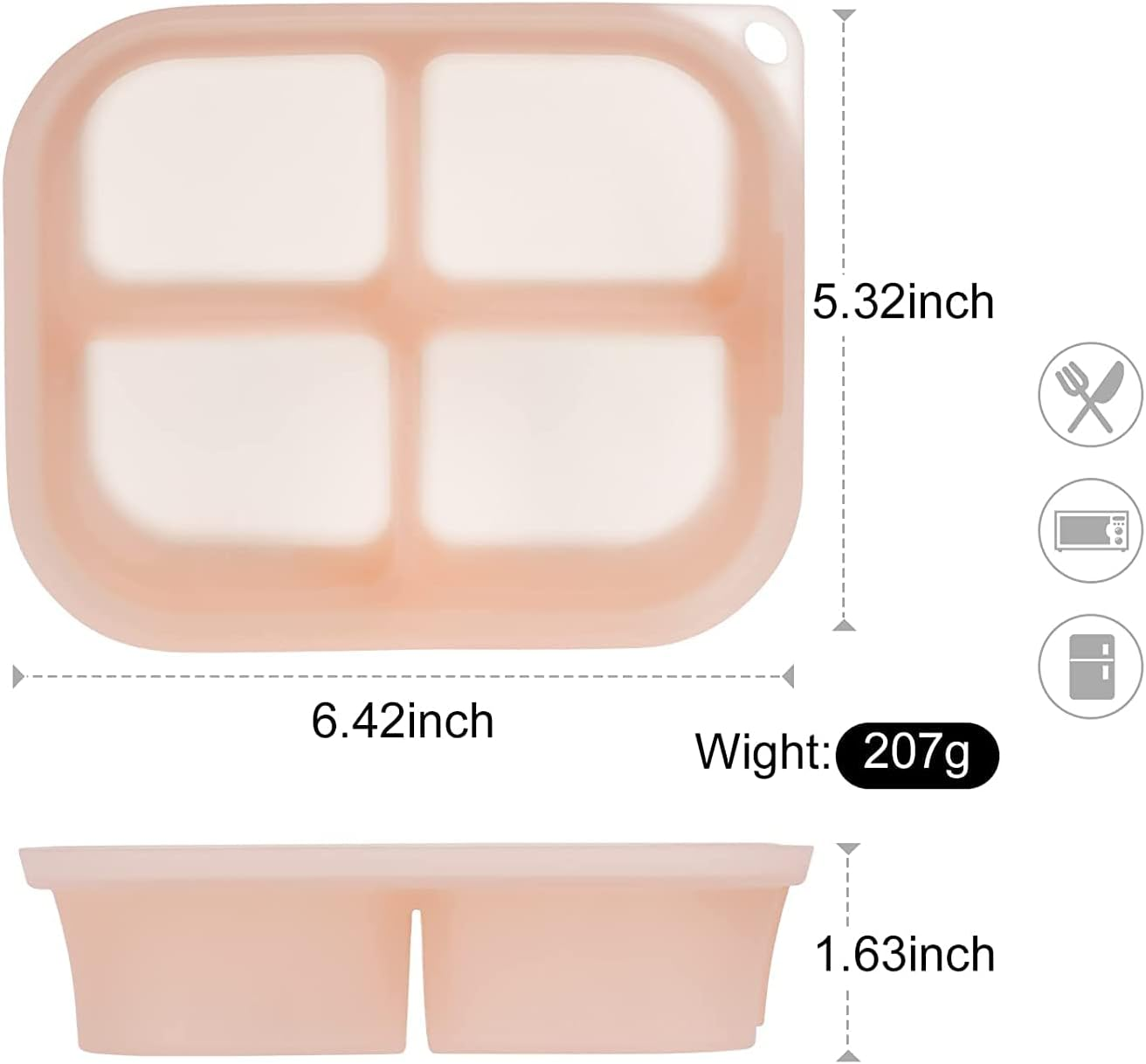 Haakaa Silicone Freezer Tray,Food Grade Silicone,Perfect for Food Storage & Freeze Soup, Broth, Stew or Sauce, Vegetable & Fruit Purees, 4 X 3 Oz, Blush image number 6