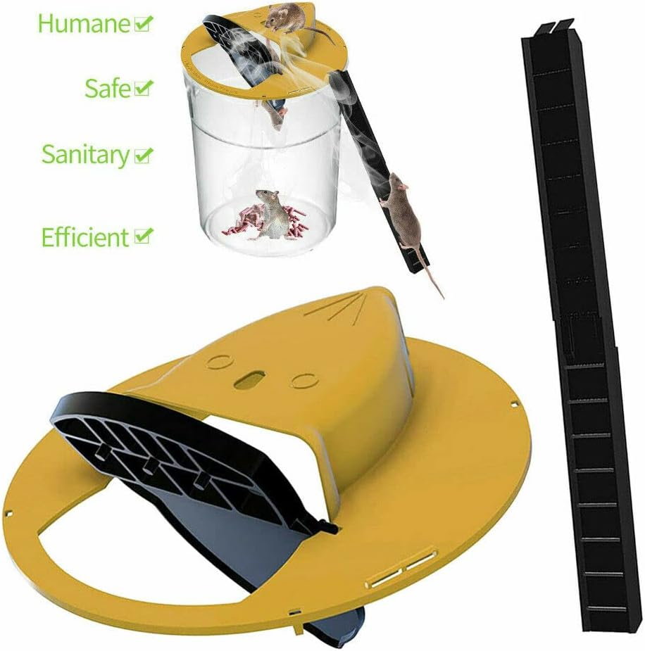 N Flip Slide Bucket Lid with Ladder Mouse Catcher Humane & Lethal Multi-Catch Trap for Mice & Rats &ndash; Automatic Reset, Holds 30+ Mice &ndash; No Mess, Safe for Pets & Kids (1X) image number 1