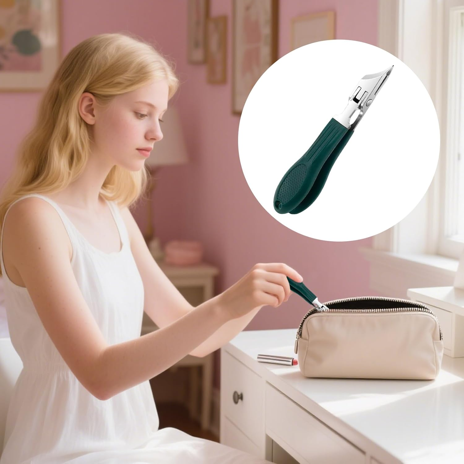 Nail Clippers - Thick Toenails Trimmer,Heavy-Duty Ergonomic Splash-Proof Nail Clippers for Salon, Travel, Home, Men Toddler Women image number 1