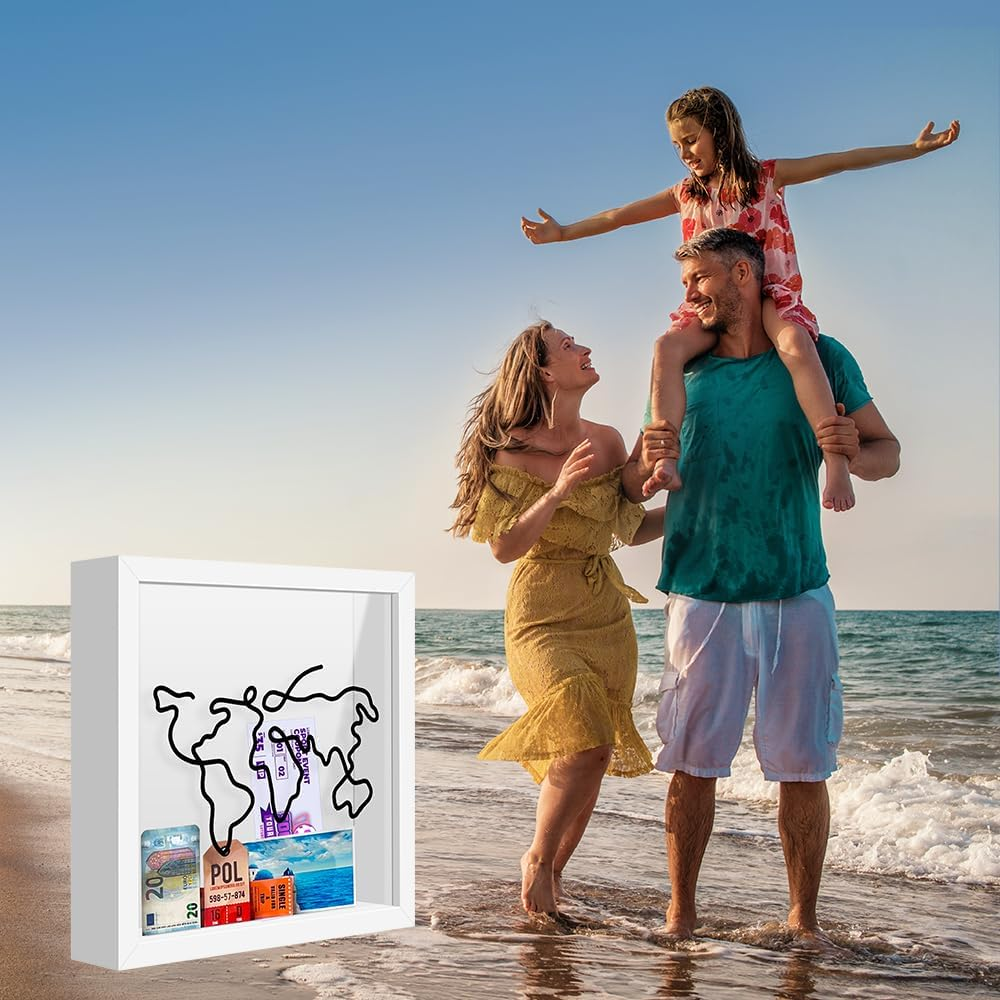 AHOUGER Voyager Keepsake Box, Token Storage Box With, 12Inch Display Cases for Mementos, Token Container with Global Travel and Aviation Theme, Gift for Travel Lovers image number 5