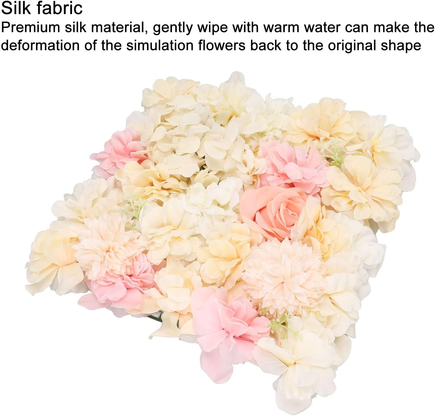 Artificial Flower Wall Panels Silk Simulation Rose Flowing Decoration for the Celebration of the 15X15In Wedding (Yellow and Pink) image number 5